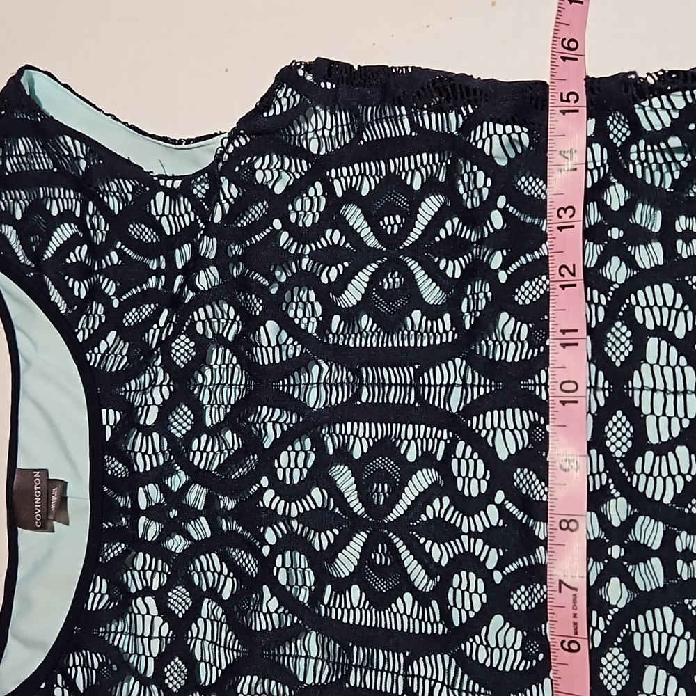 Covington | Blue and Aqua  Lace A-line Dress - Picture 7 of 10